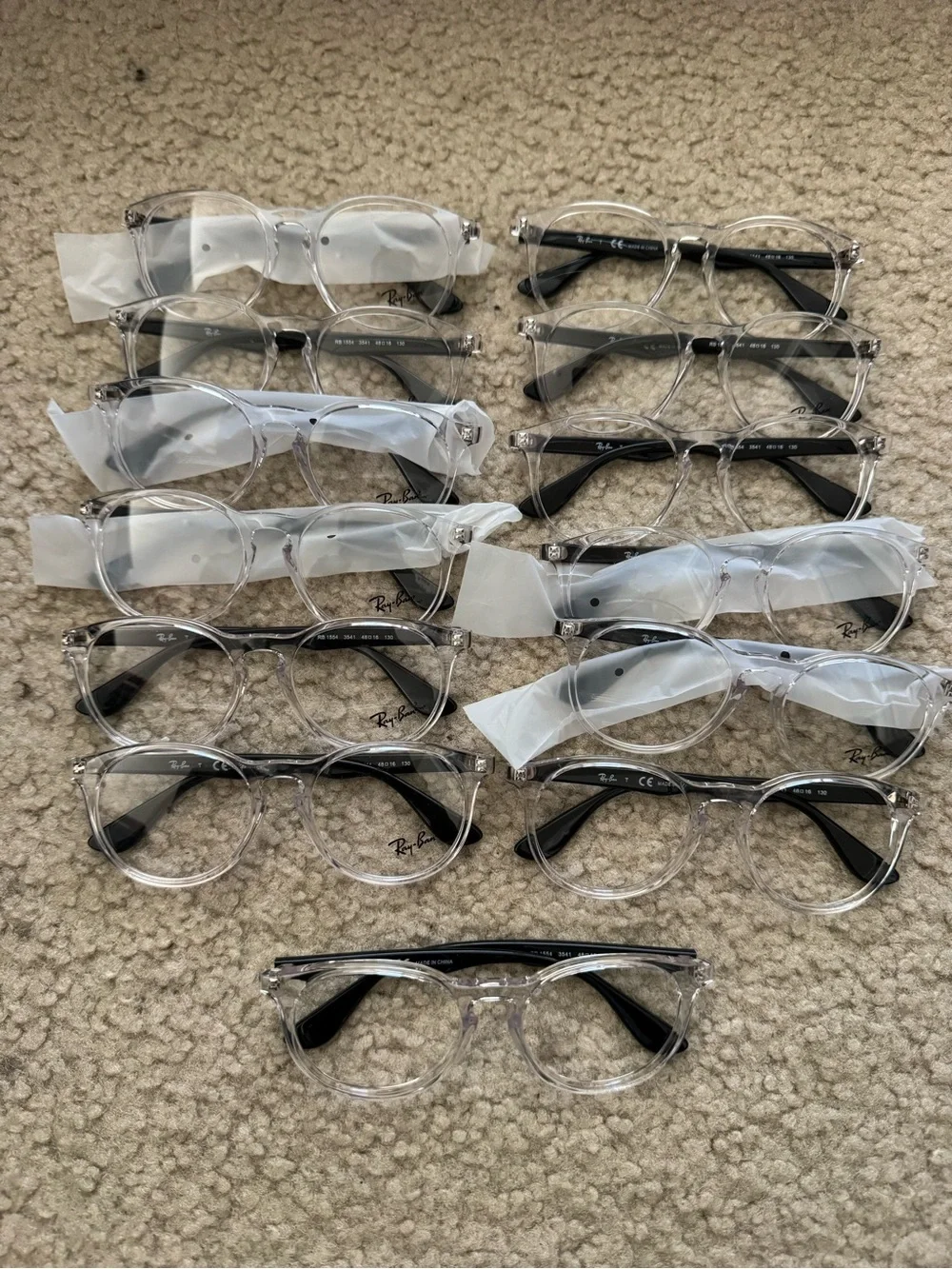 Ray-Ban Junior RY1554 Kids Eyeglass Frames – Crystal Clear & Black – 48-16-130